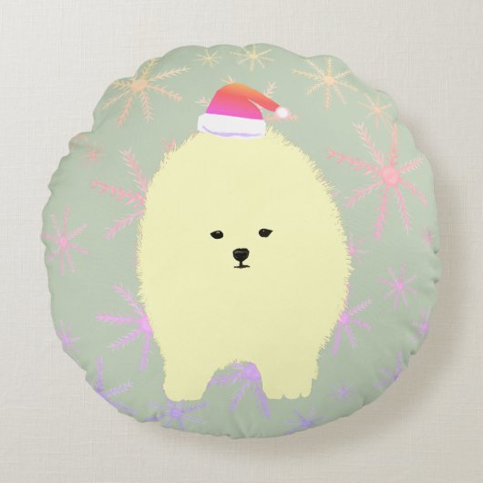 ポメラニアン 犬 クリスマス クッション (正面)