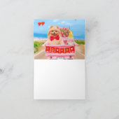 ポメラニアン 犬 バレンタインデー トラック ハート カード (内部)