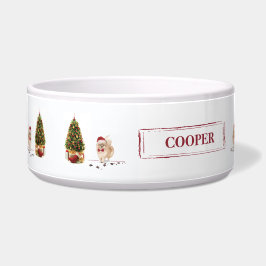ポメラニア犬おもしろいクリスマスドッグと木 ボウル