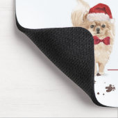ポメラニア犬おもしろいクリスマスドッグと木 マウスパッド (コーナー)