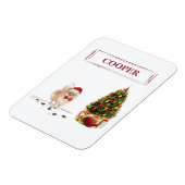 ポメラニア犬おもしろいクリスマスドッグと木 マグネット (左側)