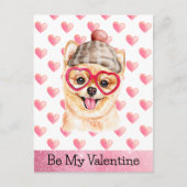 ポメラニア犬おもしろいベミーバレンタインドッグバレンタイン シーズンポストカード (正面)