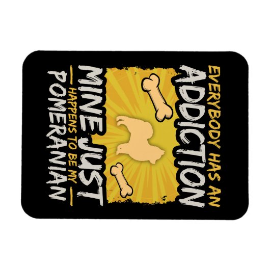 ポメラニア犬おもしろい犬中毒 マグネット (横)