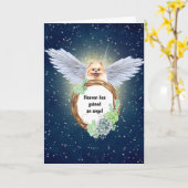 ポメラニア犬おもちゃpom angel succulentsリース夜 カード (黄色い花)