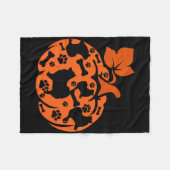 ポメラニア犬かわいいカボチャ形ハロウィンサンクスギフ フリースブランケット (正面(横))