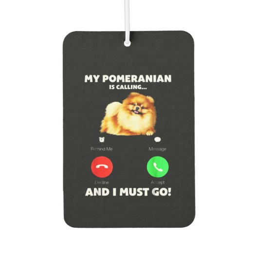 ポメラニア犬が来て行かねばならない カーエアーフレッシュナー (正面)