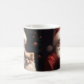 ポメラニア犬とサンタクロースフェスティバルクリスマス コーヒーマグカップ (中央)