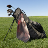 ポメラニア犬とサンタクロースフェスティバルクリスマス ゴルフタオル (グリーン)