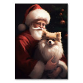 ポメラニア犬とサンタクロースフェスティバルクリスマス テーブルナンバー (裏面)
