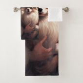 ポメラニア犬とサンタクロースフェスティバルクリスマス バスタオルセット (インサイチュ)