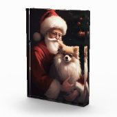 ポメラニア犬とサンタクロースフェスティバルクリスマス フォトブロック (右)