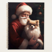 ポメラニア犬とサンタクロースフェスティバルクリスマス プランナー手帳 (正面)