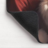 ポメラニア犬とサンタクロースフェスティバルクリスマス マウスパッド (コーナー)