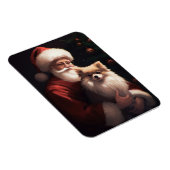 ポメラニア犬とサンタクロースフェスティバルクリスマス マグネット (右側)