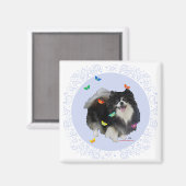 ポメラニア犬と蝶 マグネット (正面/裏面)