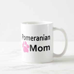 ポメラニア犬のお母さんのピンクの足のプリントのコーヒー・マグのコッ コーヒーマグカップ
