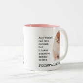 ポメラニア犬のお母さんのマグ ツートーンマグカップ (正面右)