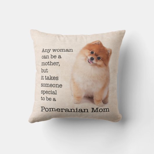 ポメラニア犬のお母さんの枕 クッション (裏面)