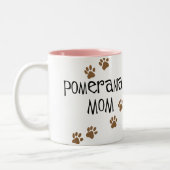 ポメラニア犬のお母さん ツートーンマグカップ (左)