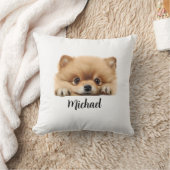 ポメラニア犬のぞき犬昇華束図 クッション (ブランケット)