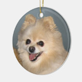 ポメラニア犬のオーナメント セラミックオーナメント (左)