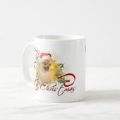 ポメラニア犬のクリスマスのマグ コーヒーマグカップ (正面左)
