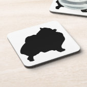 ポメラニア犬のシルエット コースター (左側)