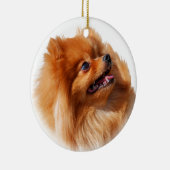 ポメラニア犬のスピッツ セラミックオーナメント (右)