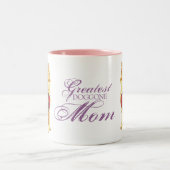 ポメラニア犬のハートのお母さん ツートーンマグカップ (中央)