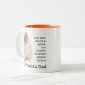 ポメラニア犬のパパのマグ ツートーンマグカップ (正面左)