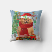 ポメラニア犬のプレゼント付き犬 クッション (裏面)