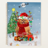 ポメラニア犬のプレゼント付き犬 プランナー手帳 (正面)