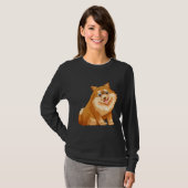 ポメラニア犬のポメラニア犬恋人 Tシャツ (正面フル)