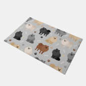 ポメラニア犬の前足 – プリントと犬の骨のドアマット ドアマット (アングル)