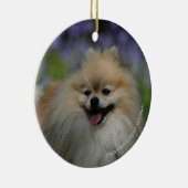 ポメラニア犬の喘ぐこと セラミックオーナメント (右)