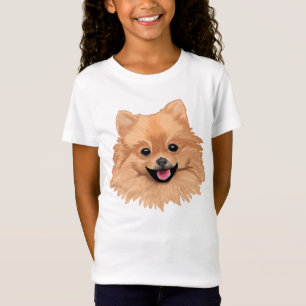 ポメラニア犬の女の子 Tシャツ