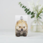 ポメラニア犬の子犬の名刺 名刺 (スタンド正面)