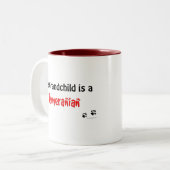 ポメラニア犬の孫 ツートーンマグカップ (正面左)