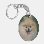 ポメラニア犬の微笑 キーホルダー (正面左)