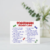 ポメラニア犬の特性の法律2 ポストカード (スタンド正面)