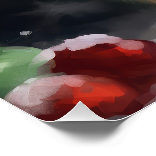 ポメラニア犬の犬が雪のクリスマス ポスター (コーナー)