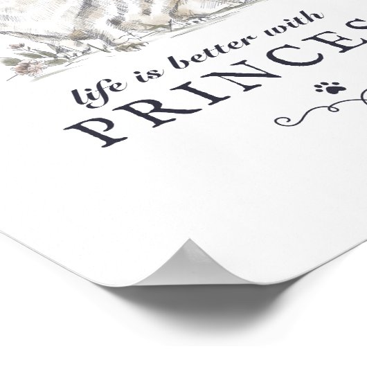 ポメラニア犬の犬の名前でカスタムは人生が良い ポスター (角)