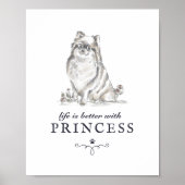 ポメラニア犬の犬の名前でカスタムは人生が良い ポスター (正面)