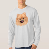 ポメラニア犬の長袖 Tシャツ (正面)