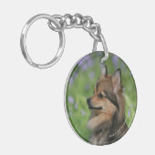 ポメラニア犬のHeadshotのモデル キーホルダー (正面左)