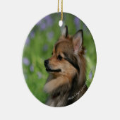 ポメラニア犬のHeadshotのモデル セラミックオーナメント (右)