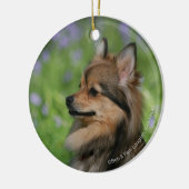 ポメラニア犬のHeadshotのモデル セラミックオーナメント (左)