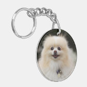 ポメラニア犬のHeadshot 1 キーホルダー (正面左)