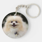 ポメラニア犬のHeadshot 1 キーホルダー (裏面)