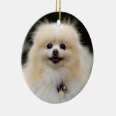 ポメラニア犬のHeadshot 1 セラミックオーナメント (右)